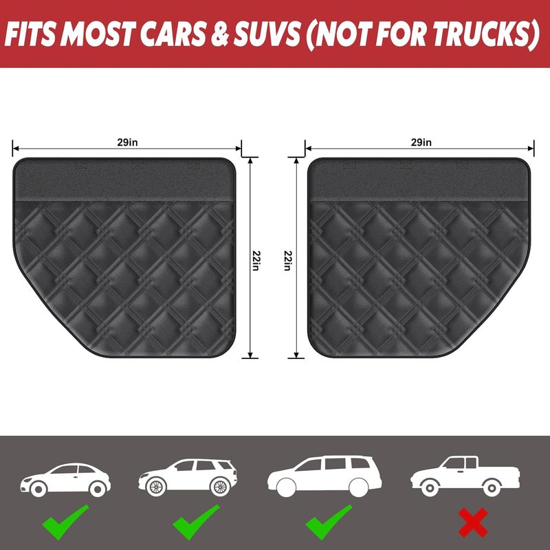 Surfcabin Dog Car Door Protector – 20% Larger Design for Sedans, Family Cars and Small SUVS, 2 Packs Thickened PU Material Waterproof Door Panel Covers, Protects Doors from Dog Scratching - Image 5